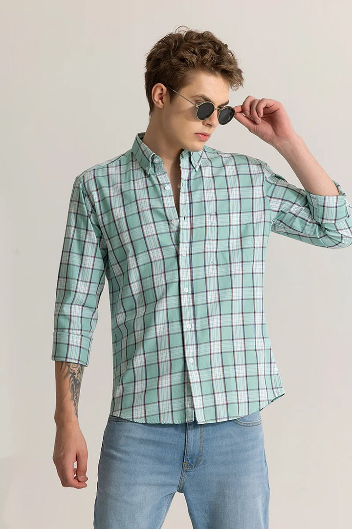 Dupplin Grid Light Green Checked Shirt