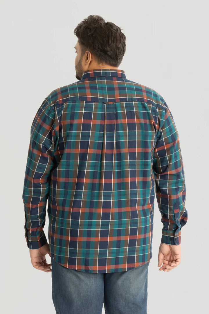 Adriano Blue Checks Plus Size Shirt