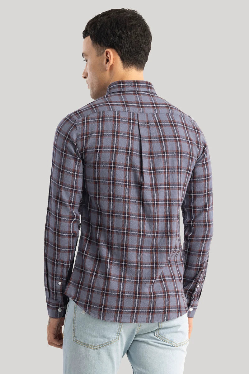 Fleur Greyish Blue Checks Shirts