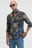 Blue Abstract Slim Fit Shirt