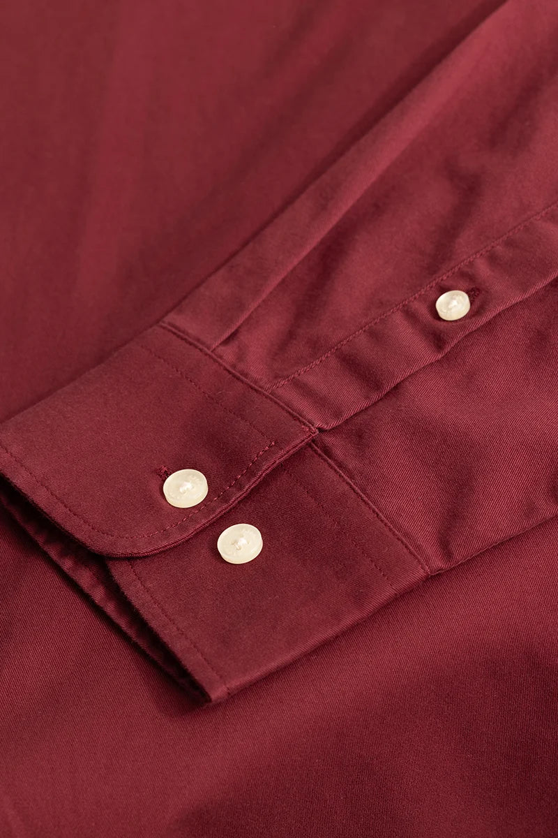 Silvano Patch Maroon Plus Size Shirt