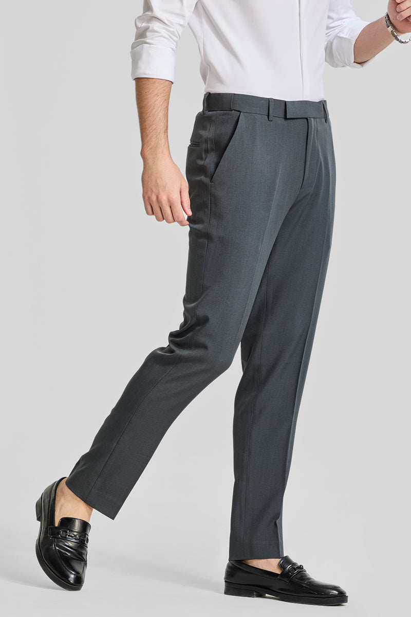 Grey Stretch Slim Fit Trousers