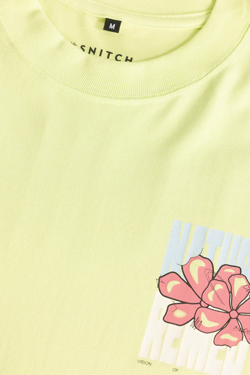 Natures Remedy Lime Yellow Oversized T-Shirt