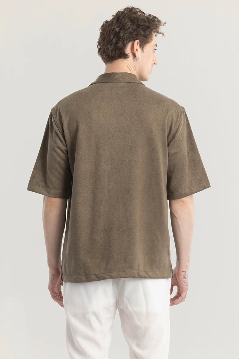 Chilluxe Brown Oversized Shirt