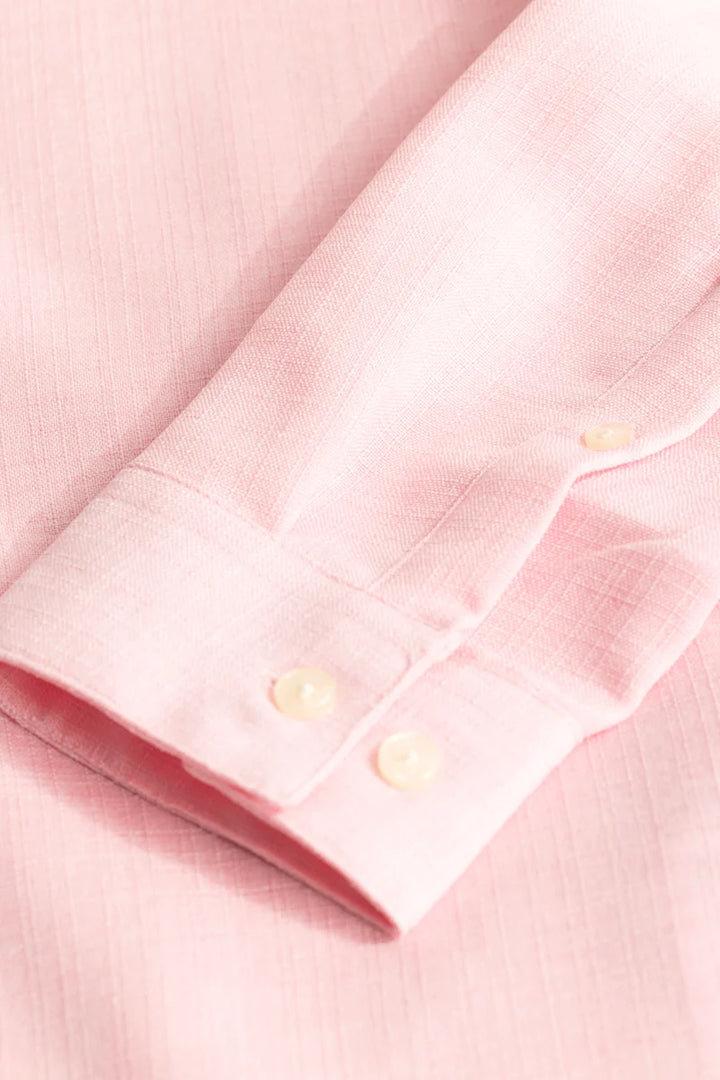 Light Pink Mandarin Linen Shirt