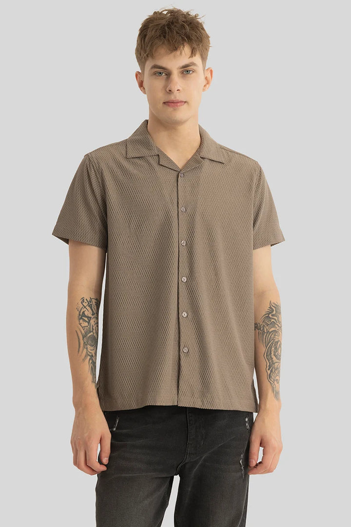 Giulio Brown Textured Shirt