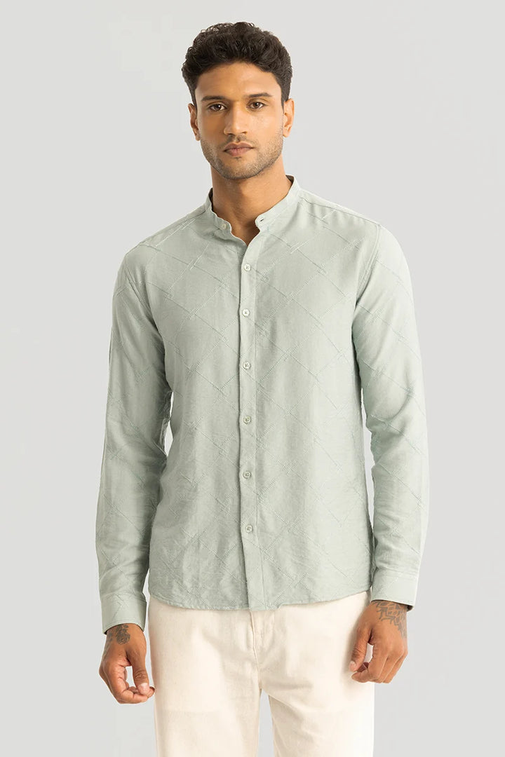 Giovanni Mint Embroidered Shirt