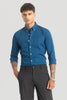 Blue Solid Oxford Shirt