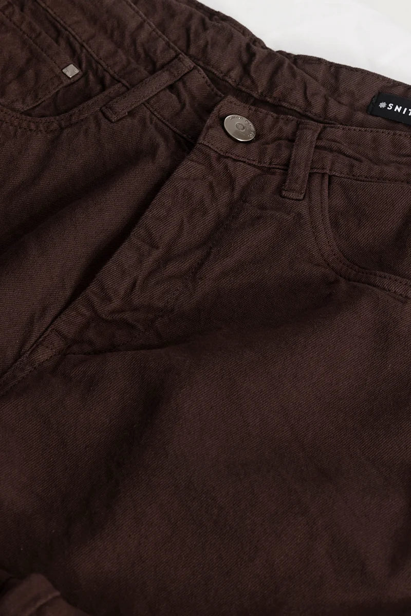 Pockeflex Brown Baggy Cargo Jeans