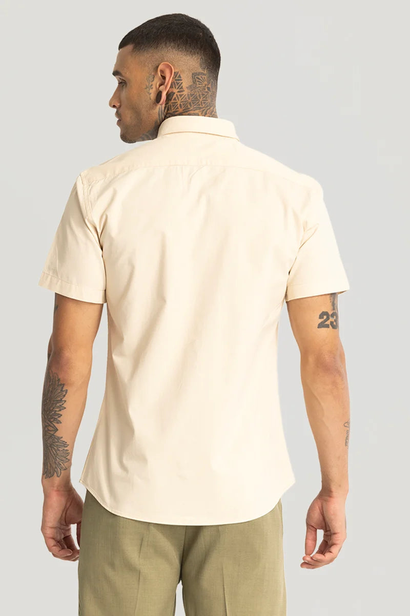 Cream Oxford Solid Shirt