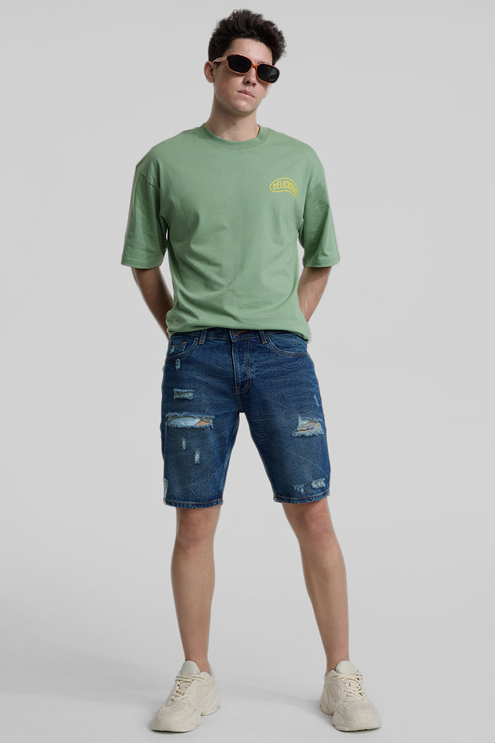 Indigo Regular Fit Denim Shorts