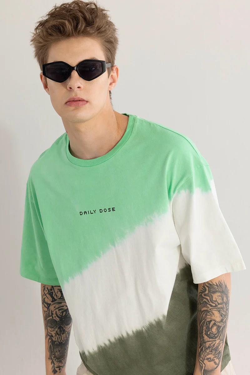 Daily Dose Green Oversized T-Shirt