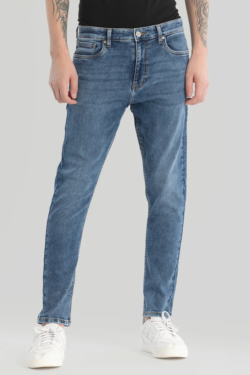 Blue Plain Skinny Fit Jeans