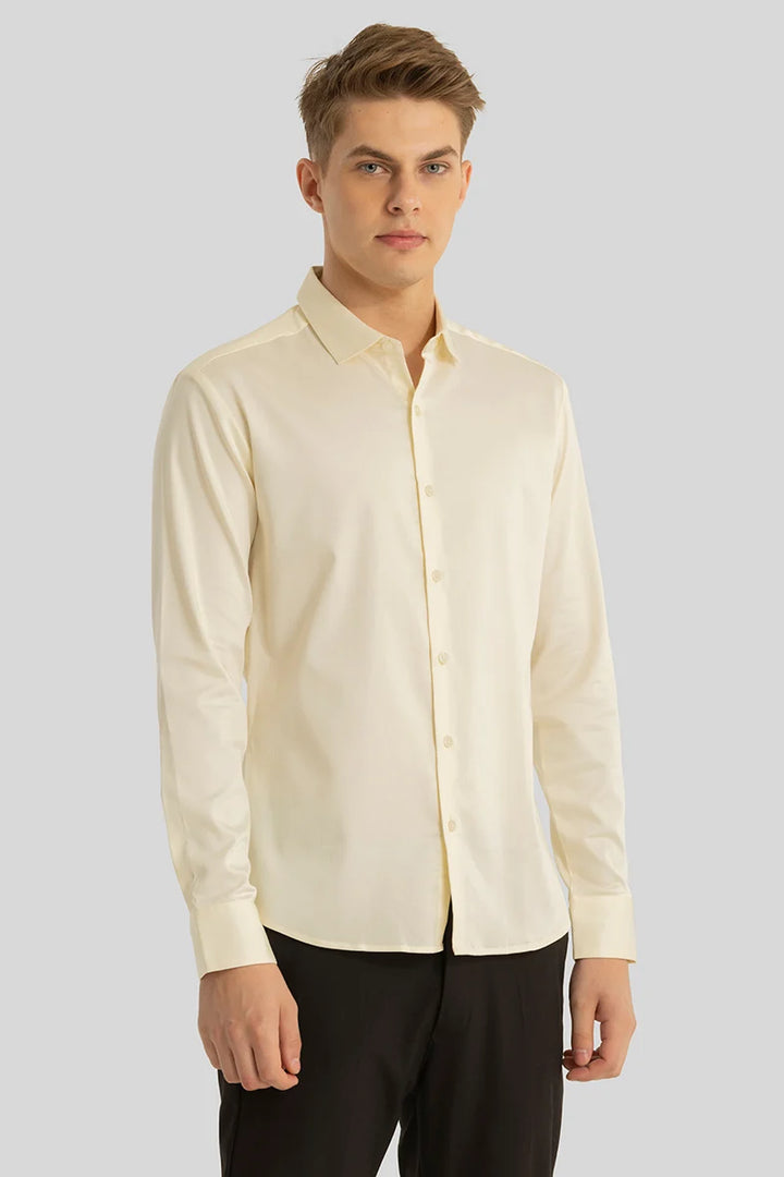 Etnni Cream Plain Stitchless Shirt