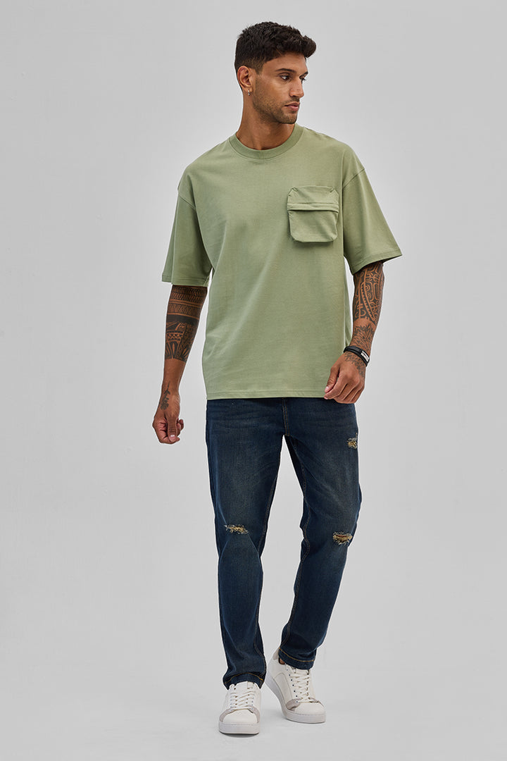 Sage Utility Pocket Oversized T-Shirt