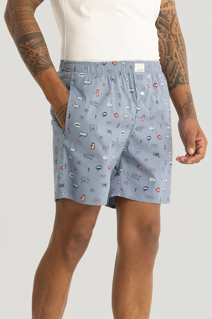 Simona Grey Printed Boxers