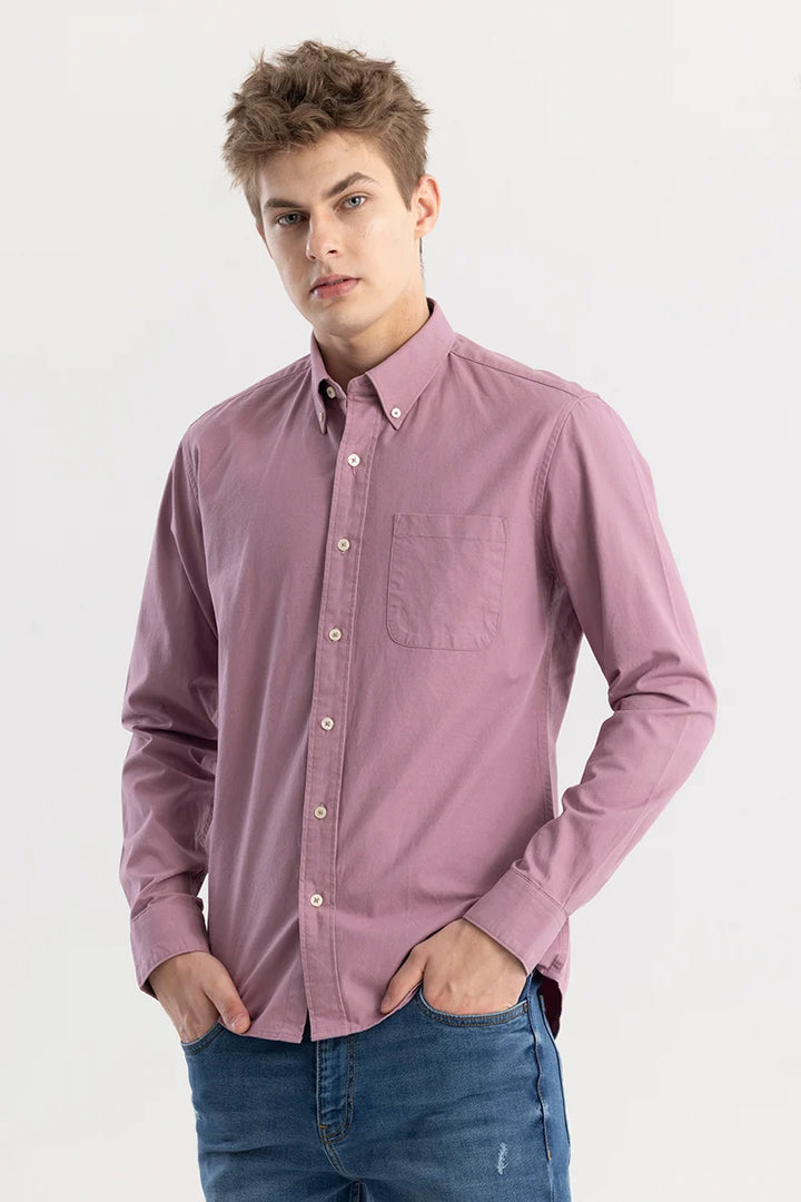 Shirtolo Mauve Plain Shirt