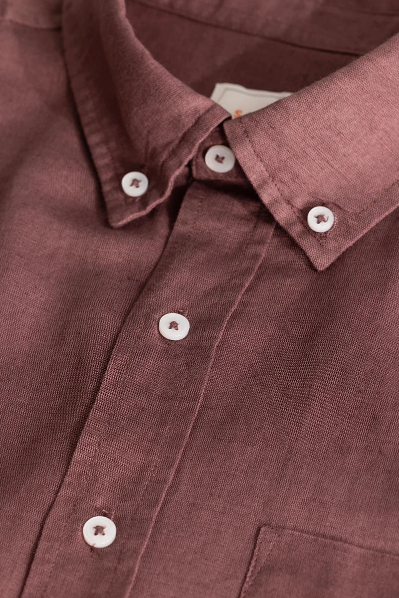 Mauve Linen Blend Shirt