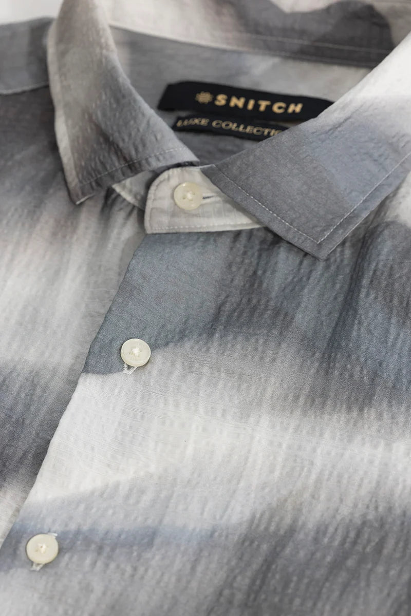 Grey Textured Abstract Shirt