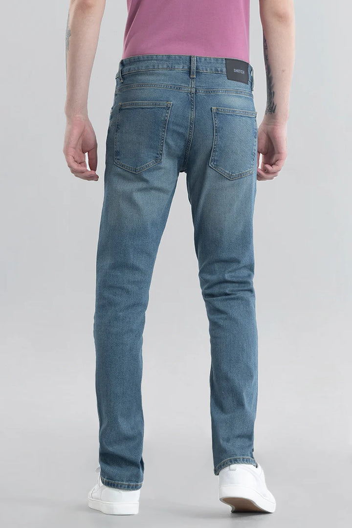 Kari Blue Plain Straight Fit Jeans