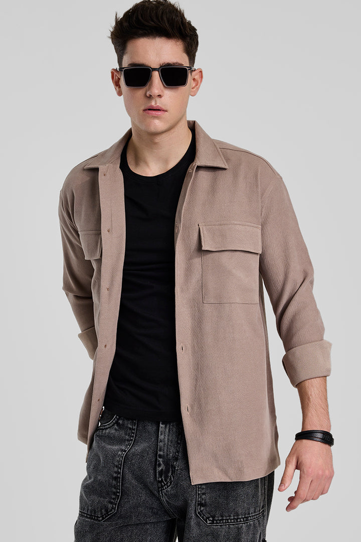 Light Brown Double Pocket Overshirt