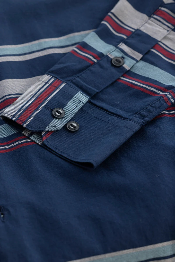 Dark Blue Stripes Slim Fit Shirt