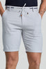 Light Grey Plain Linen Regular Fit Shorts