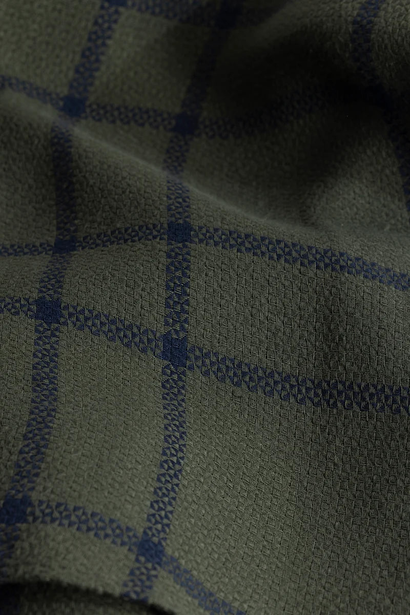 Plaidedge Olive Check Shirt