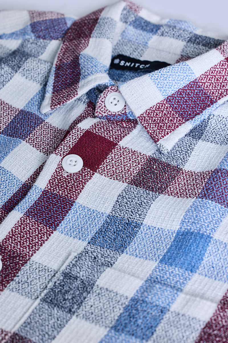 Light Blue Box Fit Gingham Shirt