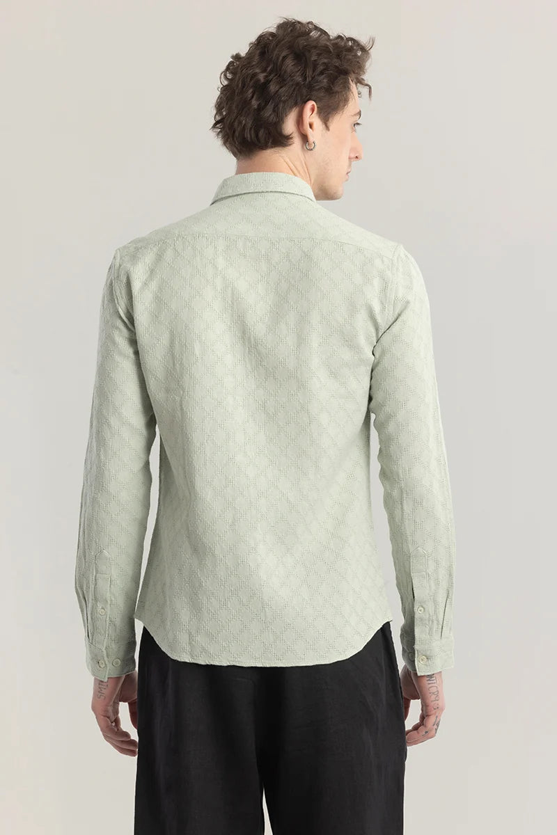 Buy Men's Quiltrend Green Self Design Shirt Online | Snitch – SNITCH