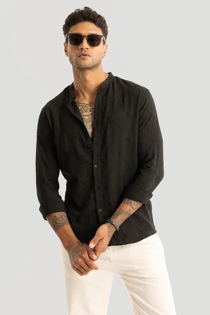 Giovanni Black Embroidered Shirt