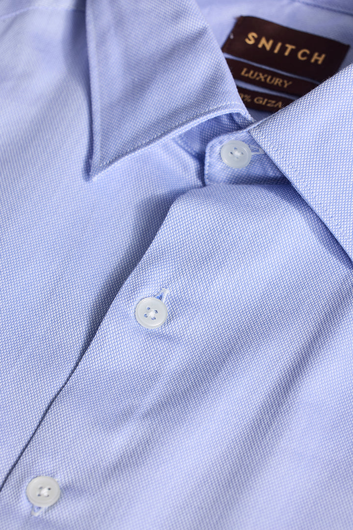 Light Blue Solid Slim Fit Shirt