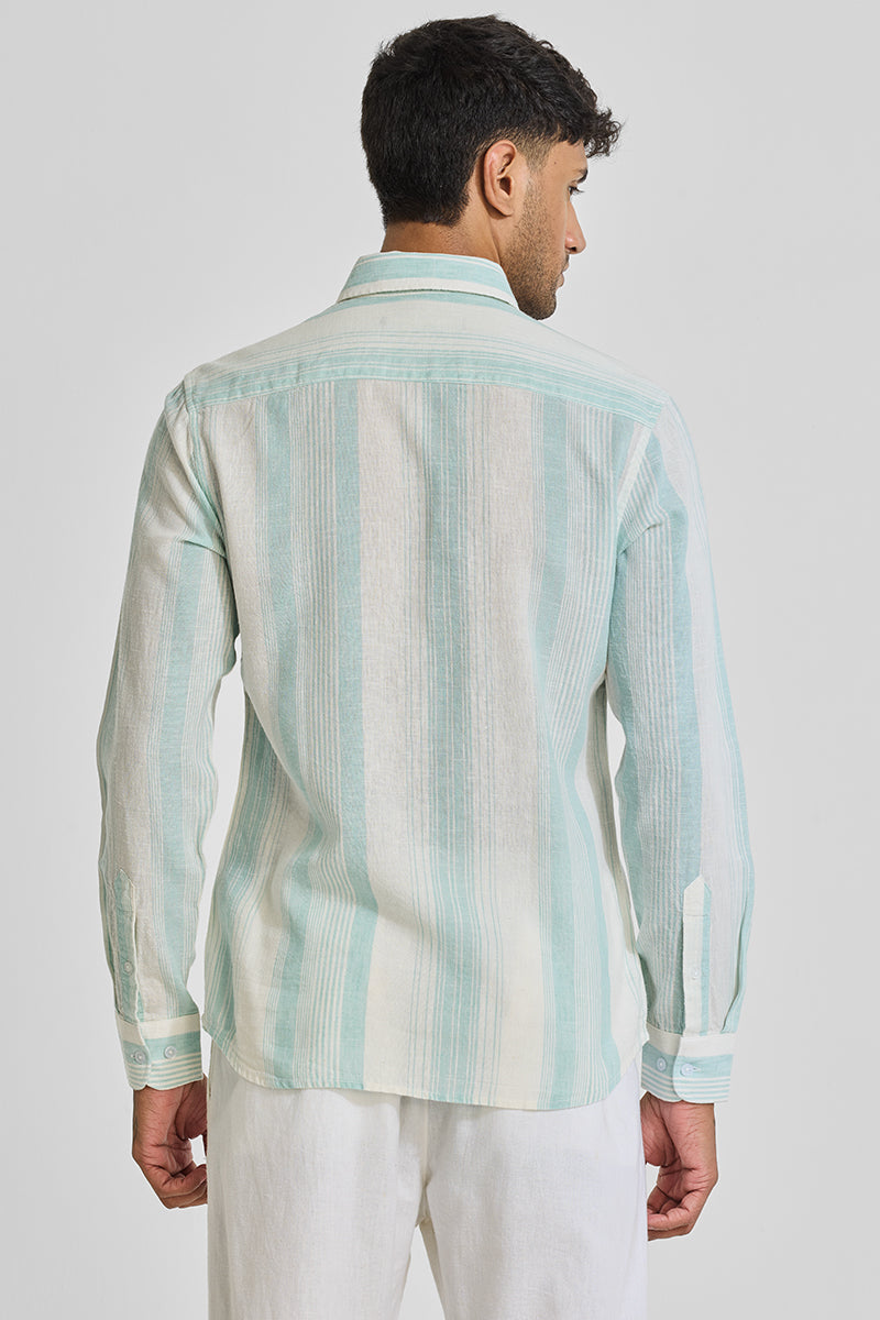 Aquamarine Stripes Linen Shirt