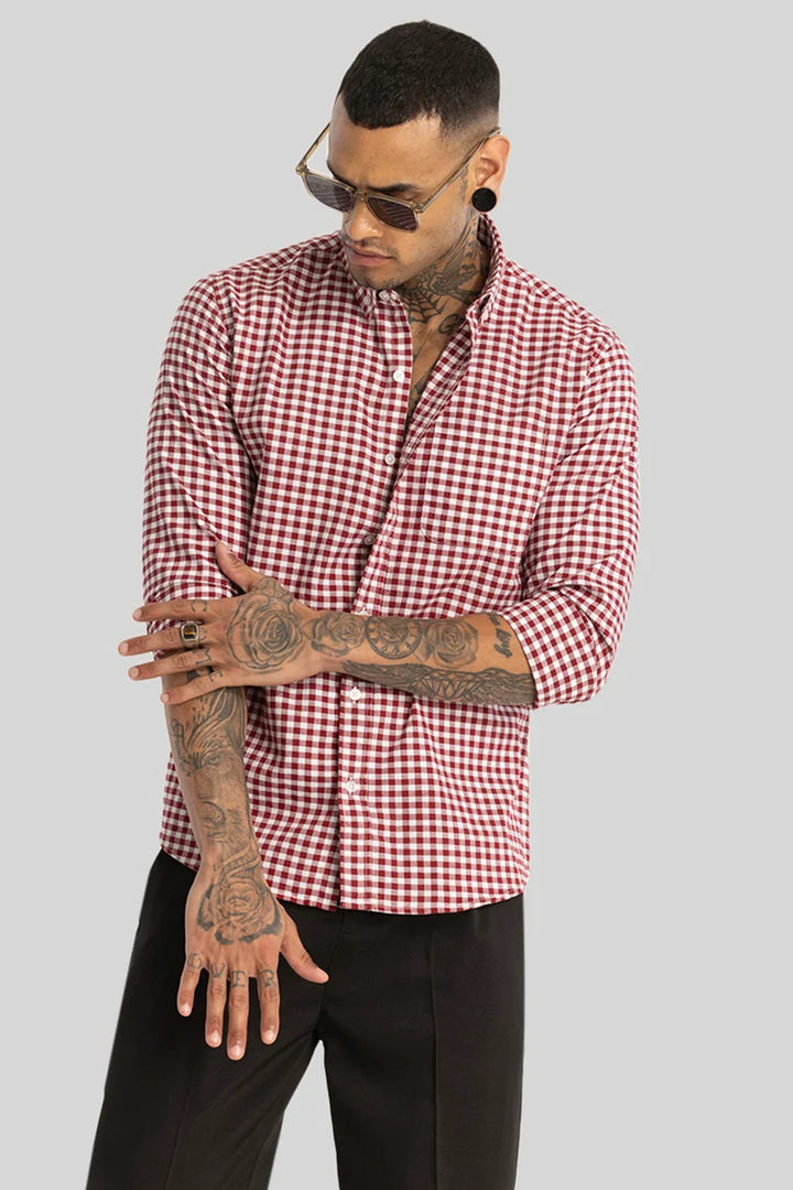 Red Gingham Checks Shirt