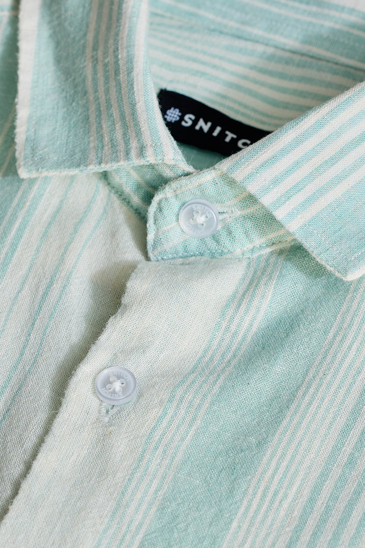 Aquamarine Stripes Linen Shirt