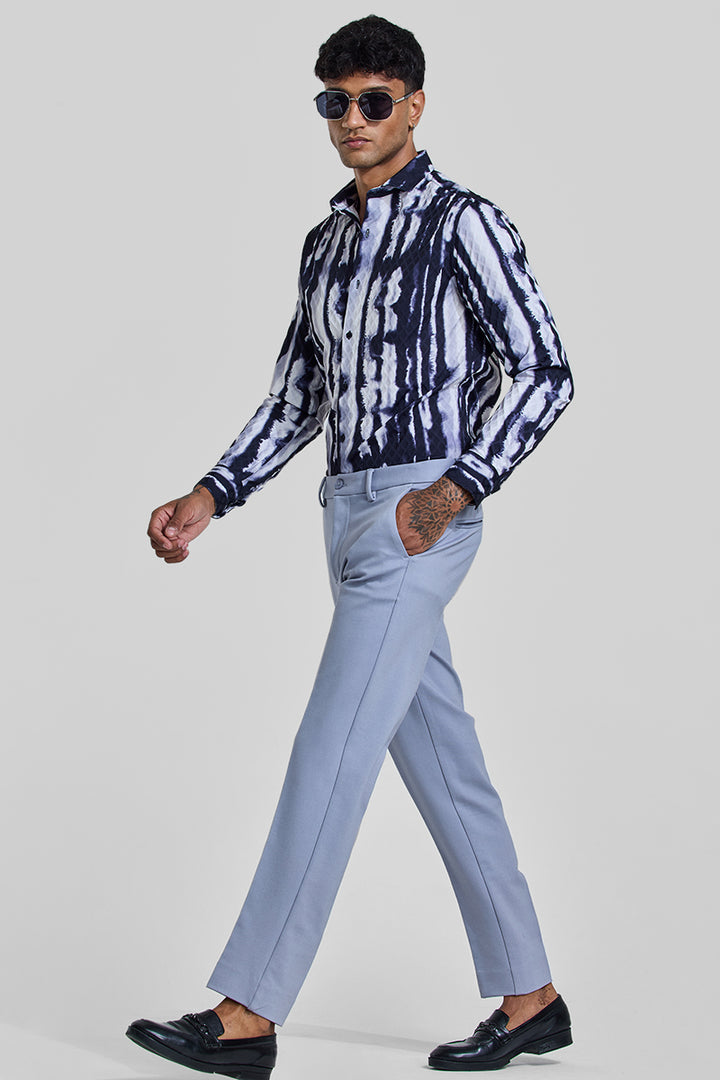 Light Blue Slim Fit Trousers