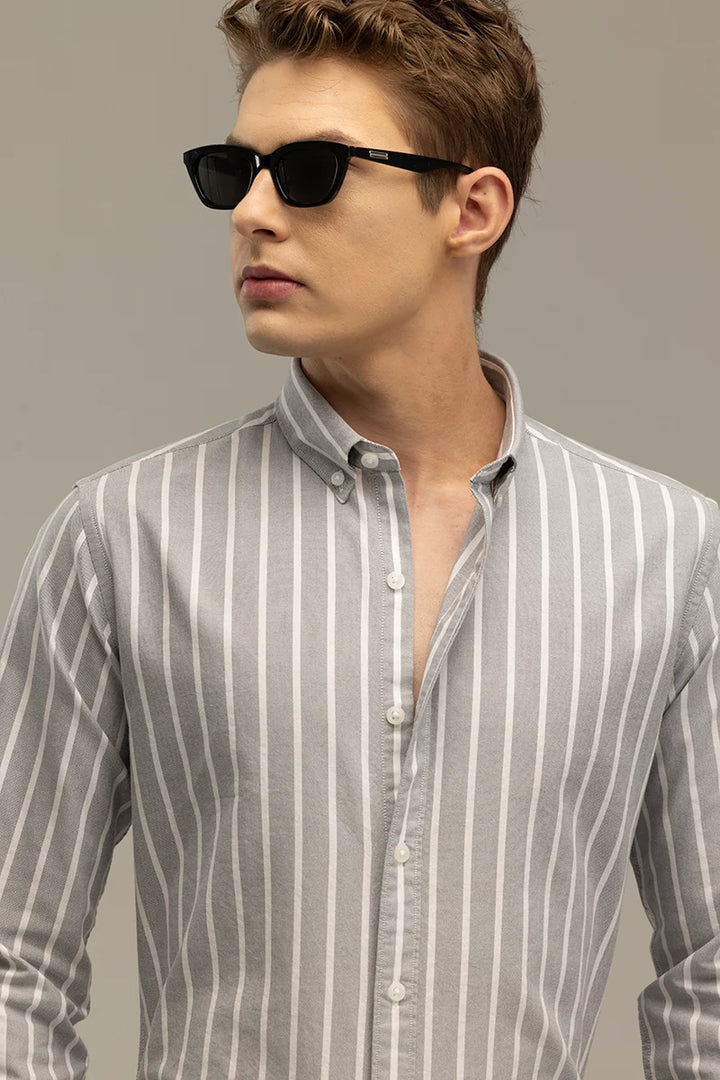 Bodil Grey Striped Shirt