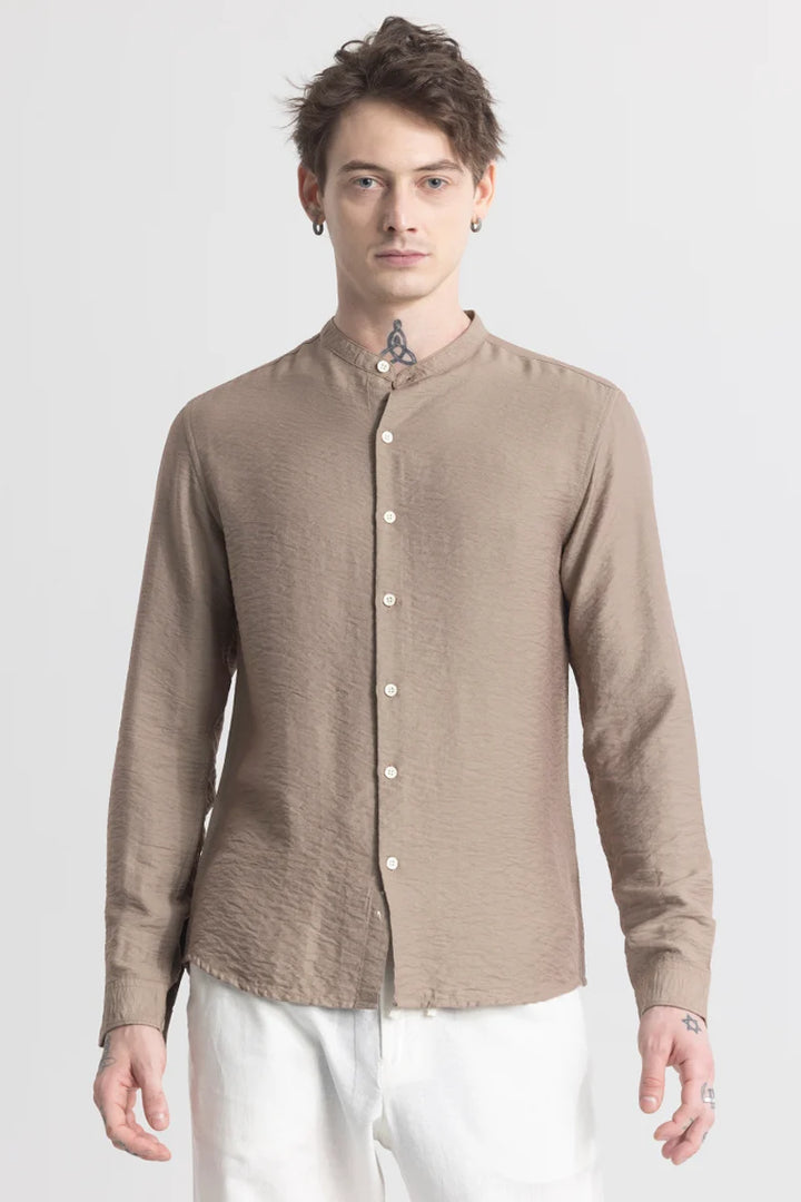 CharmShirt Beige Plain Shirt