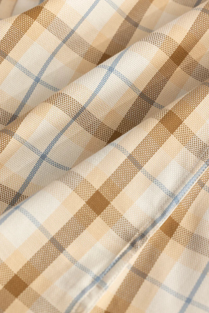 Lamberto Light Brown Checks Shirt