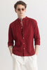 Mandarique Red Linen Blend Shirt