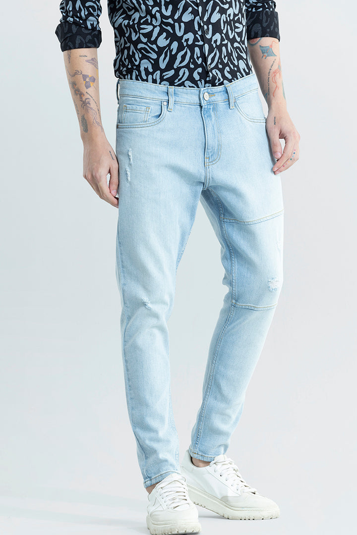 Elite Edge Blue Distressed Skinny Fit Jeans