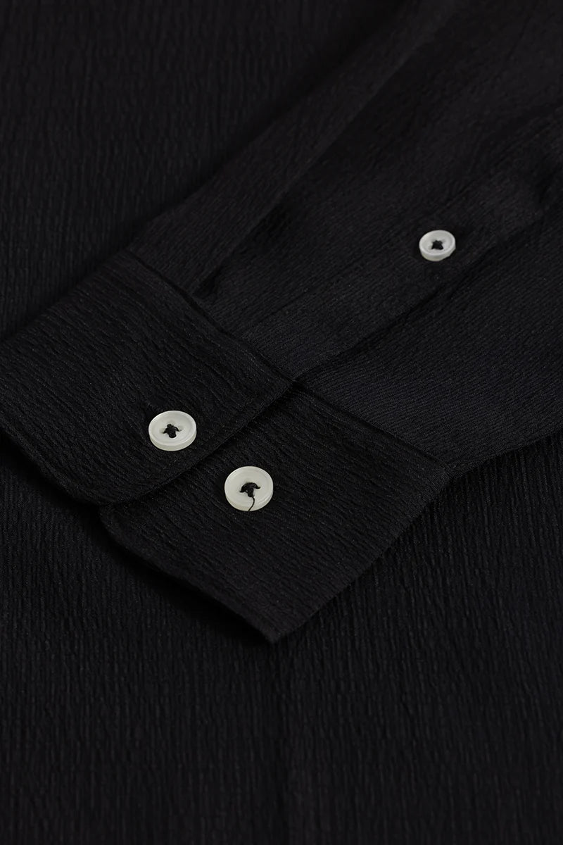 Berit Black Textured Shirts