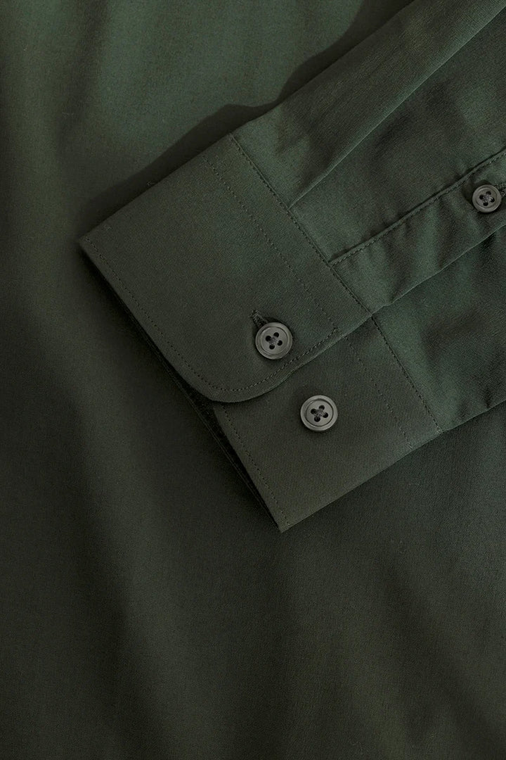 Quinnie Dark Green Plain Shirt