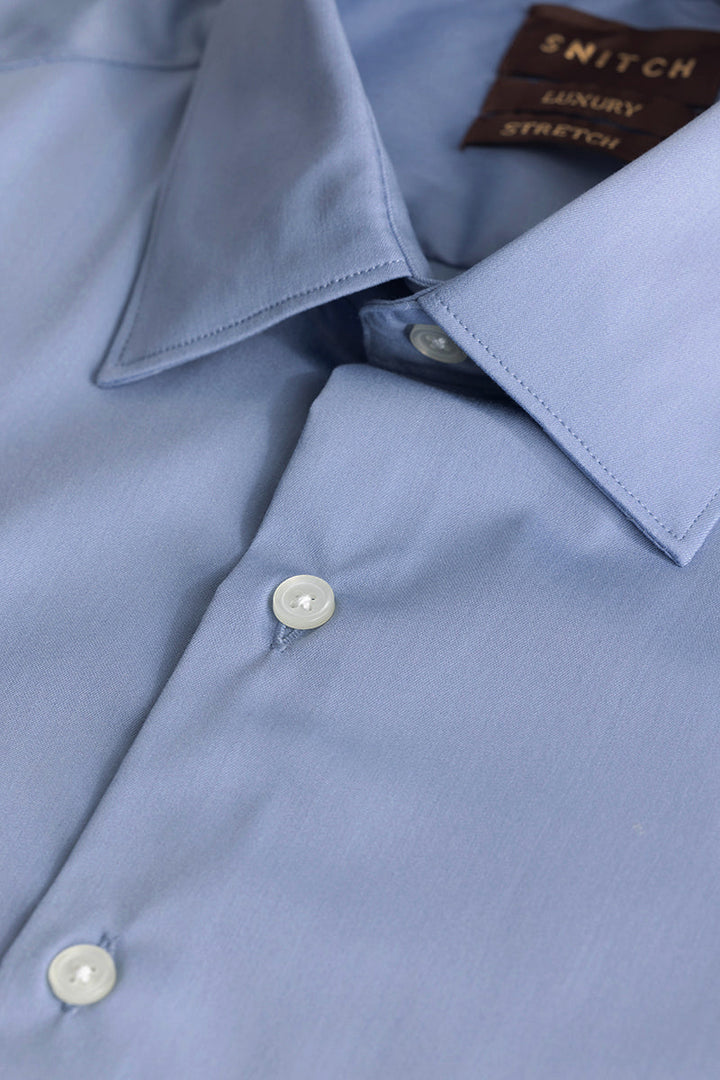 Blue Slim Fit Stretch Shirt