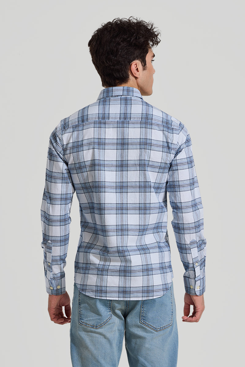 Light Blue Checks Slim Fit Shirt