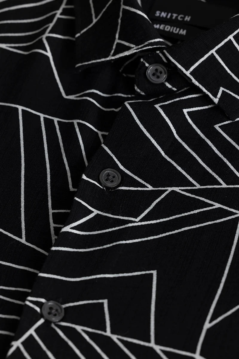 Geoshard Abstract Black Shirt