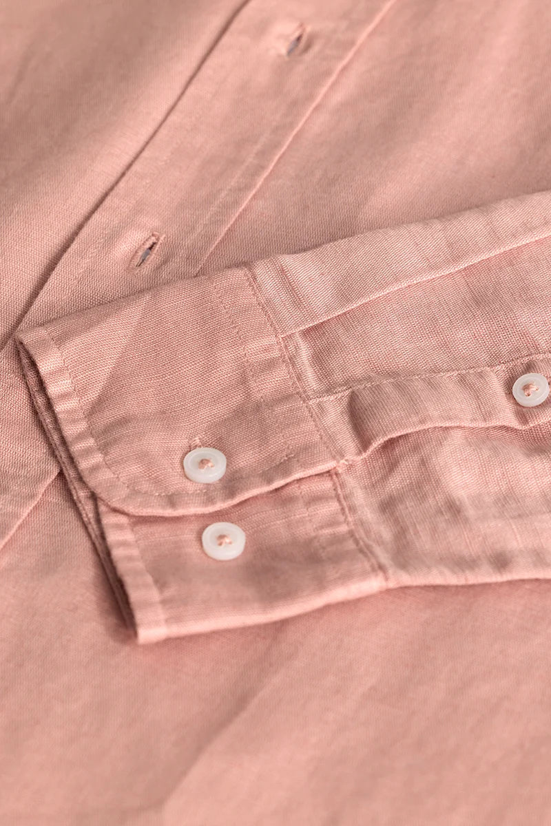 Pink Linen Blend Shirt