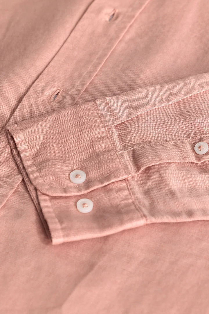 Pink Linen Blend Shirt