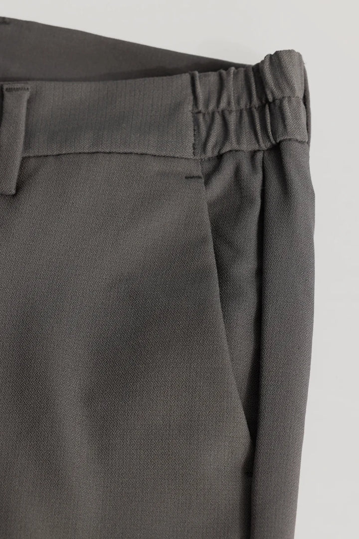 Dark Grey Plain Regular Fit Trousers