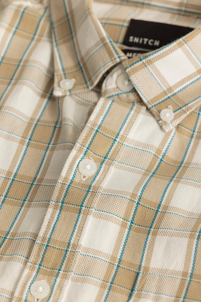 Mathieu Beige Checks Shirt